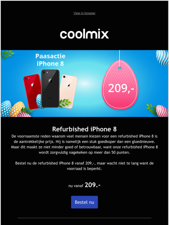Paasactie: Refurbished iPhone 8 voor 209