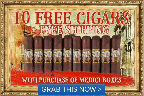 10 Free Cigars + Free Shipping w/ Alec Bradley Medici Starting @ $89.99!