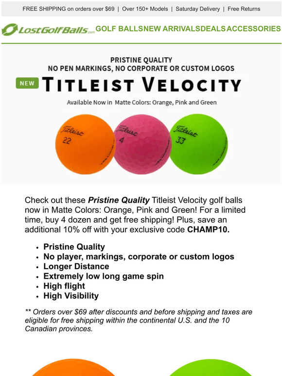 titleist velocity matte orange