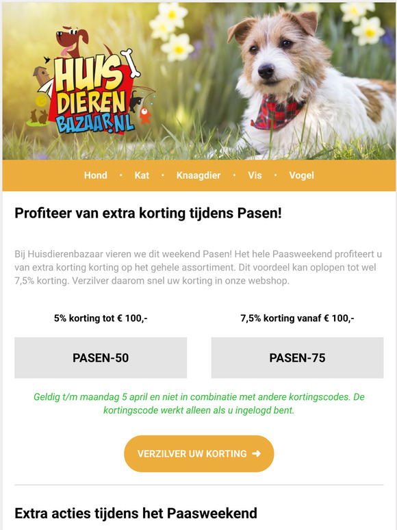  Profiteer van extra korting tijdens het Paasweekend!
