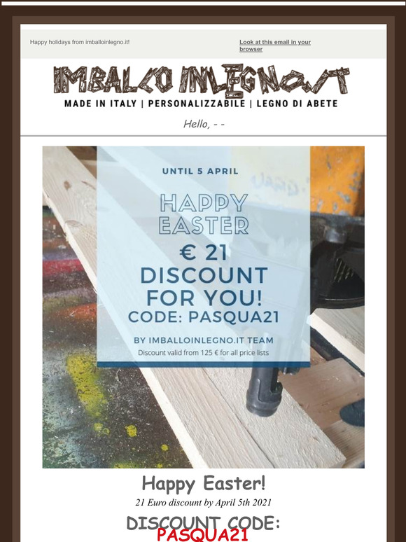 21 Euro discount for Easter