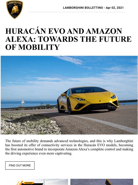 Huracn evo and Amazon Alexa: towards the future of mobility