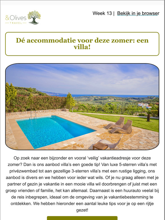 D accommodatie voor deze zomer: een villa!