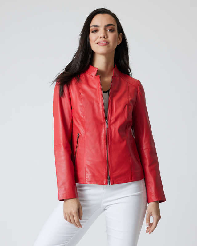 Lederjacke mit Schultersteppung