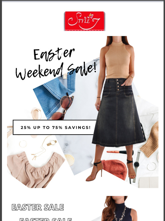 Easter Weekend Sale! 25% up to 75% Savings!