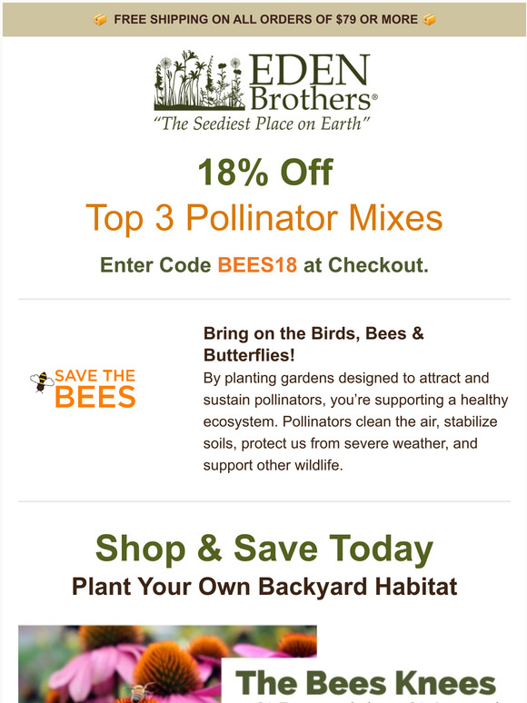 Eden Brothers Seed Company 18 Off Pollinator Mixes Milled