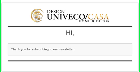 [Univeco.com] Newsletter confirmation