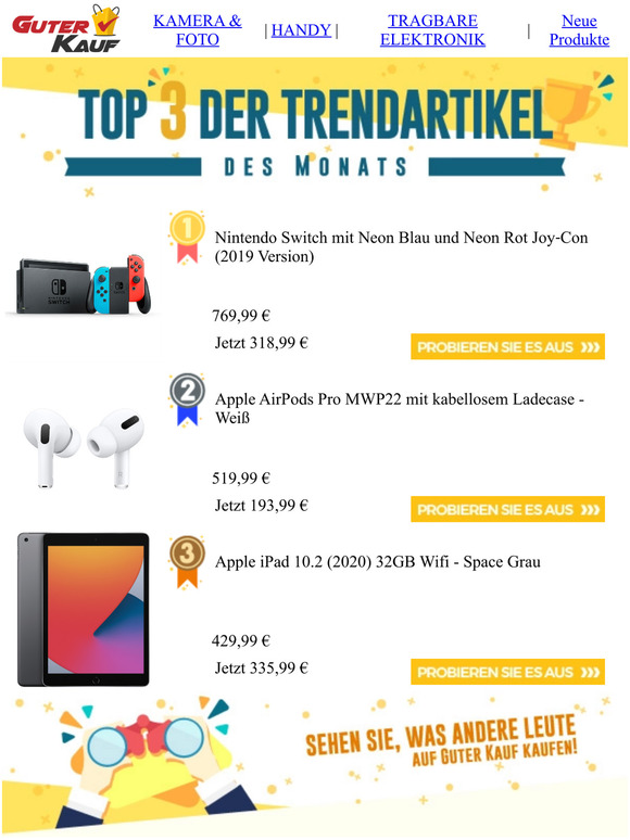 Top 3 der Trendartikel des Monats