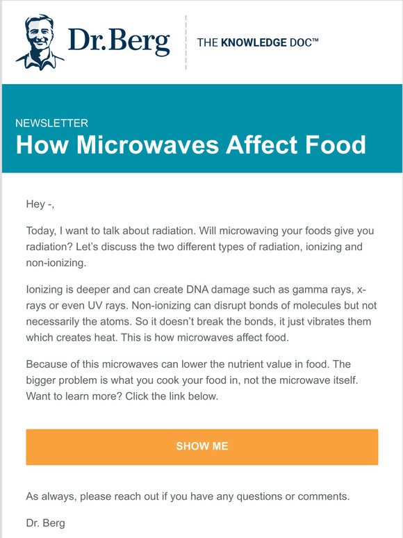 Dr Berg Does Microwaving Foods Give You Radiation Milled