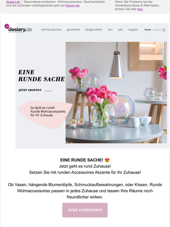 So luft's rund fr Ihre Zuhause!    Mit runden Accessoires Akzente setzen