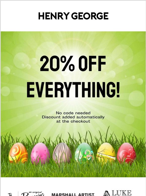 20% off Everything - Discount Added Automatically at Checkout!