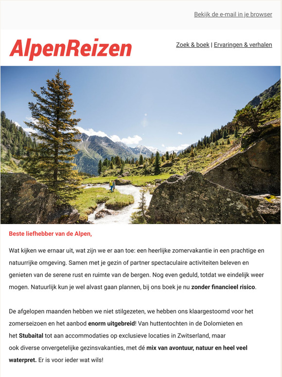 Onbezorgd op vakantie naar de bergen