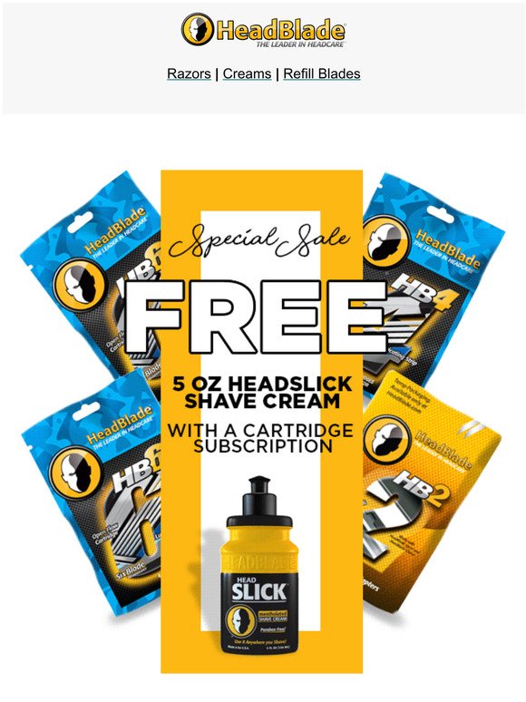Free HeadSlick 5oz with a New Blade Subscription