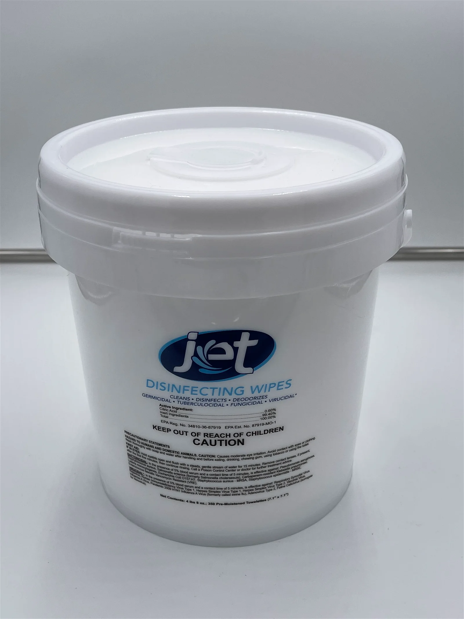 Jet Disinfecting Wipes (EPA List-N Registered) (350/bucket)
