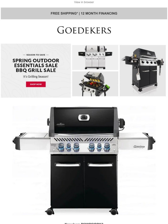 BBQ Grills & Patio Furniture on Sale Now! Spring Outdoor Essentials Sale!