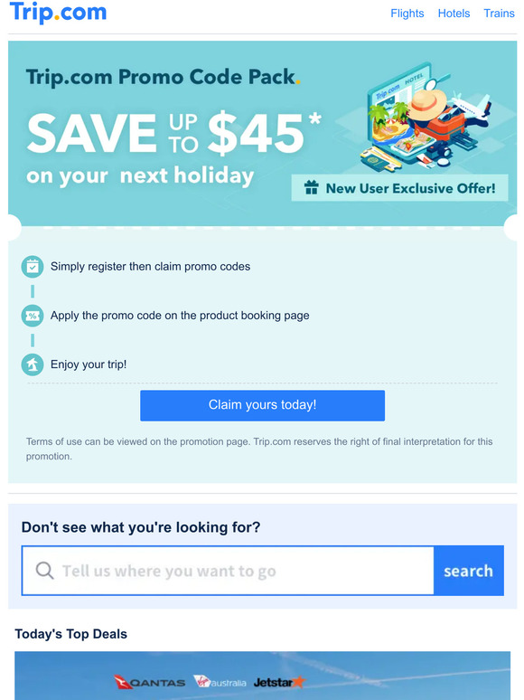Get started with your new user promo code pack worth up to $45! Claim now>>