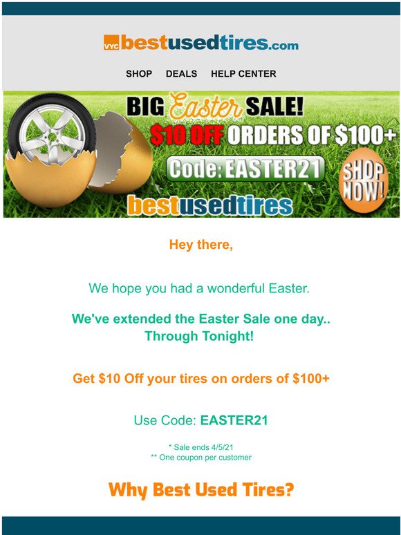 Easter Sale Extended Through Tonight! Save $10