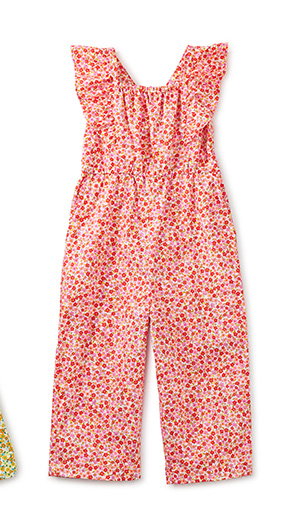 Flutter Jumpsuit - Wildflowers in Scarlet