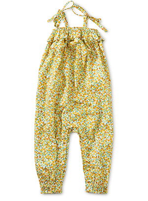 Tie Shoulder Baby Romper - Wildflowers in Gold