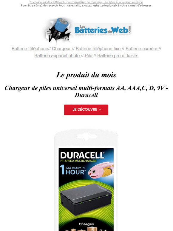 Newsletter Avril 2021 | Vos Piles et batteries au meilleur prix