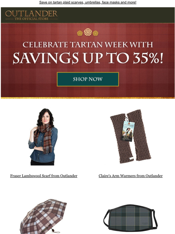 It's Tartan Week! Save up to 35% on Outlander favorites