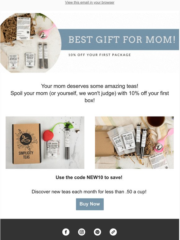 Celebrate mom with 10% off!