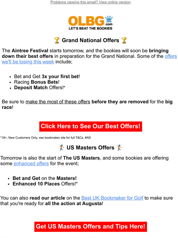 US Masters Extra Places | Free Bets Going