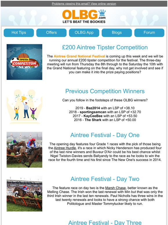200 Aintree Festival Tipping Competition!