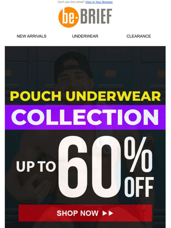 Be-Brief: Save big with Pouch Underwear Up to 65% Off, Free Gift Item on  Orders $50+