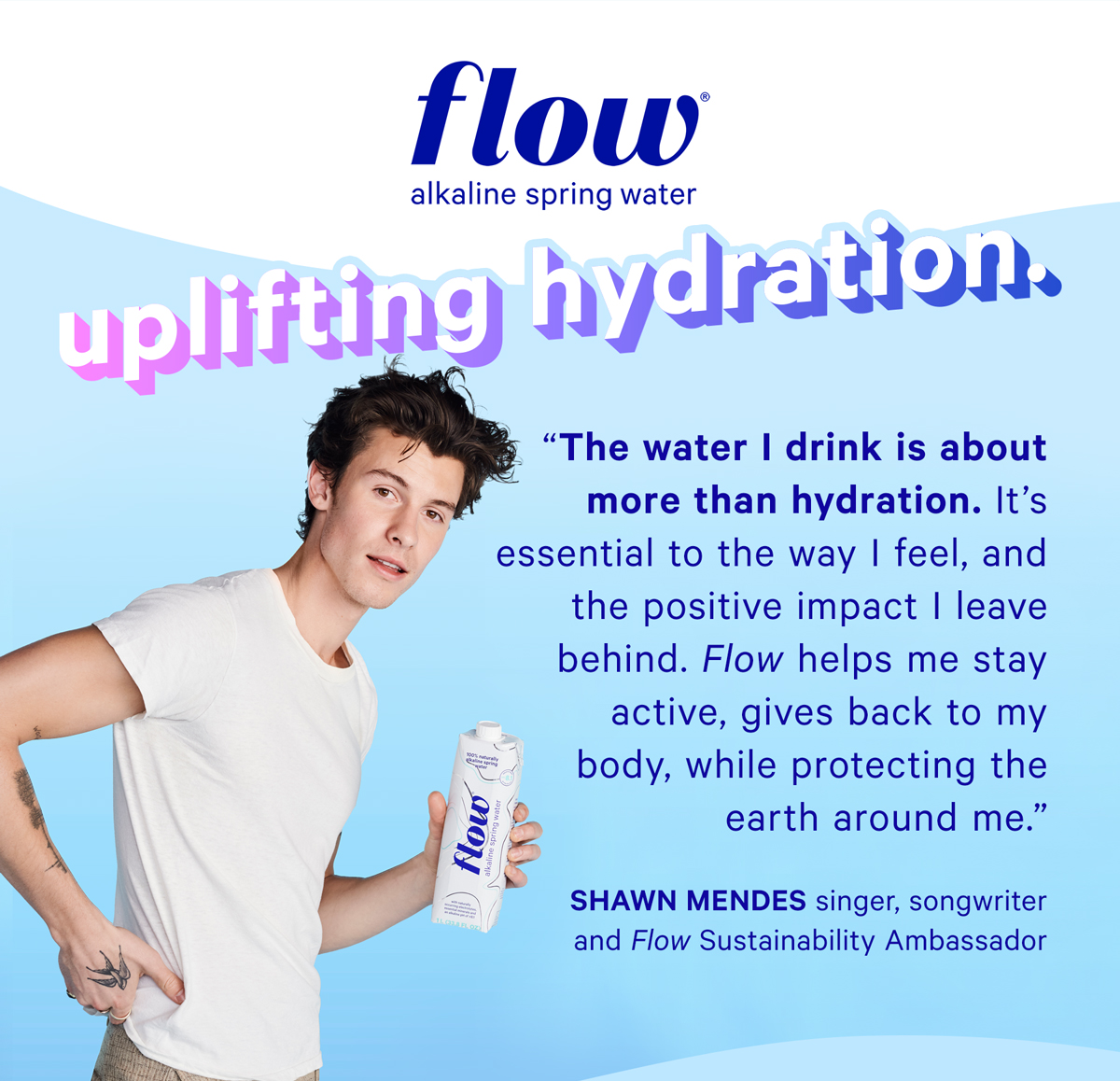 Flow Hydration: Find out why SHAWN MENDES chooses Flow... | Milled