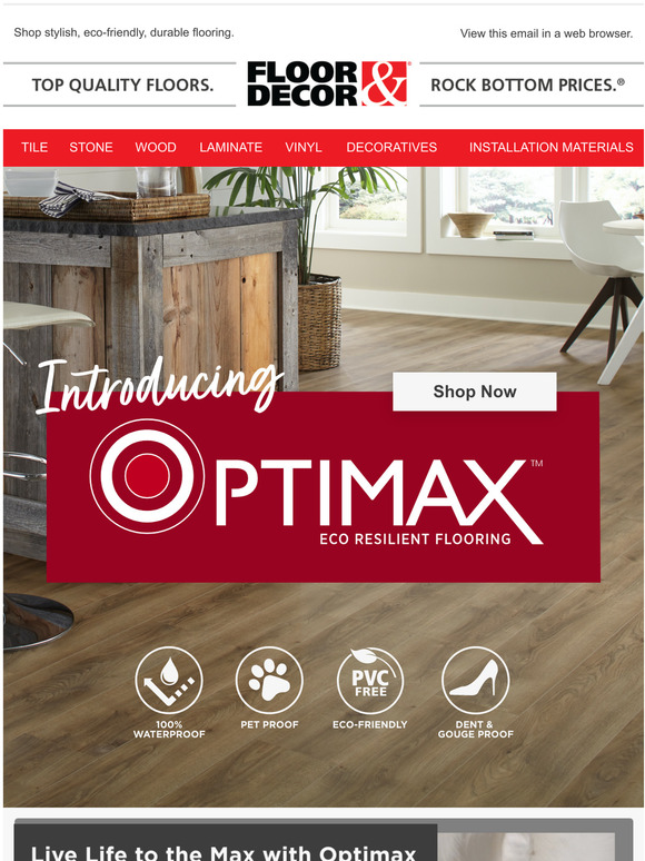Floor & Decor Introducing Optimax Eco Resilient Flooring Milled