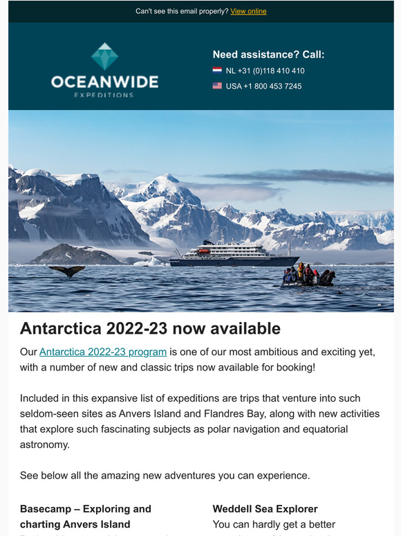 Oceanwide Expeditions (Global): Antarctica 2022-23 now available | Milled