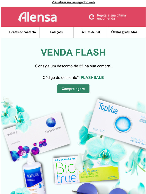 Venda flash! Consiga este desconto enquanto dura