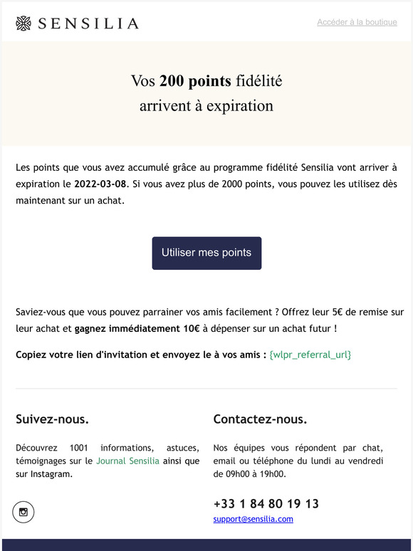 Vos points de fidlit sont sur le point d'expirer, utilisez les maintenant