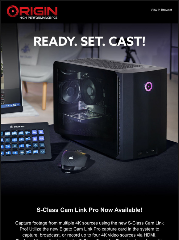 Origin Pc Media Alert Origin Pc S Class Cam Link Pro Now Available Milled