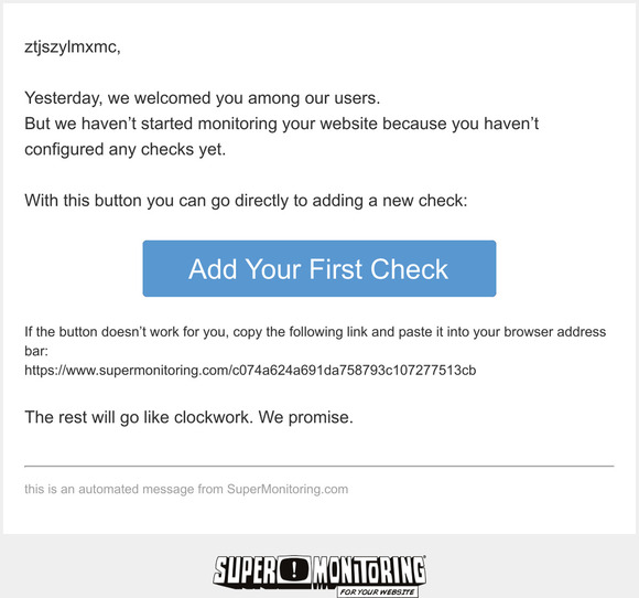 The check isnt going to configure itself ;)