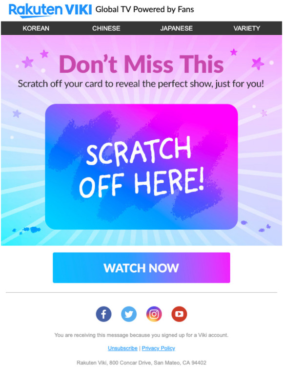 Scratch to reveal your perfect show!