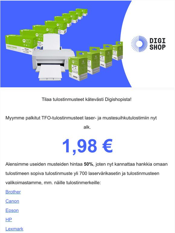 Tulostinmusteet alk. 1,98