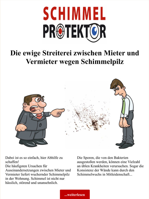 Die ewige Streiterei zwischen Mieter und Vermieter wegen Schimmelpilz