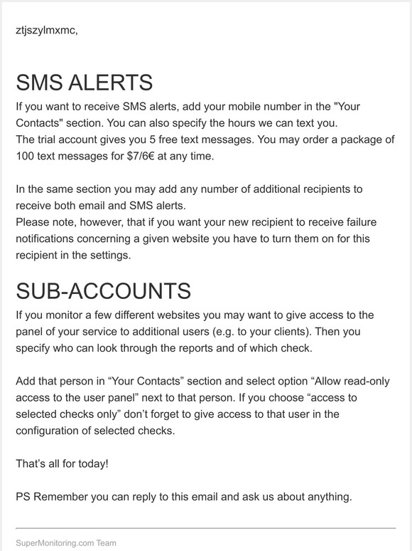 Introduction: alert recipients and sub-accounts