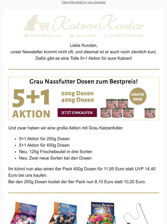 Grau Katzenfutter zum absoluten Hammerpreis!
