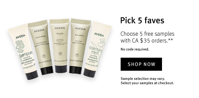 Pick 5 faves. Choose 5 free samples with $35 orders. Shop now.