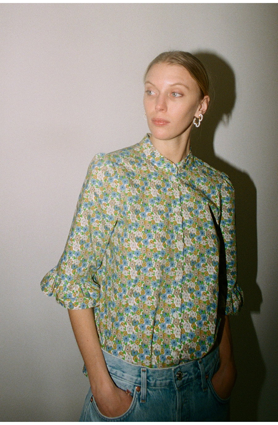 No.6 Zoey Shirt in Cream Pansy