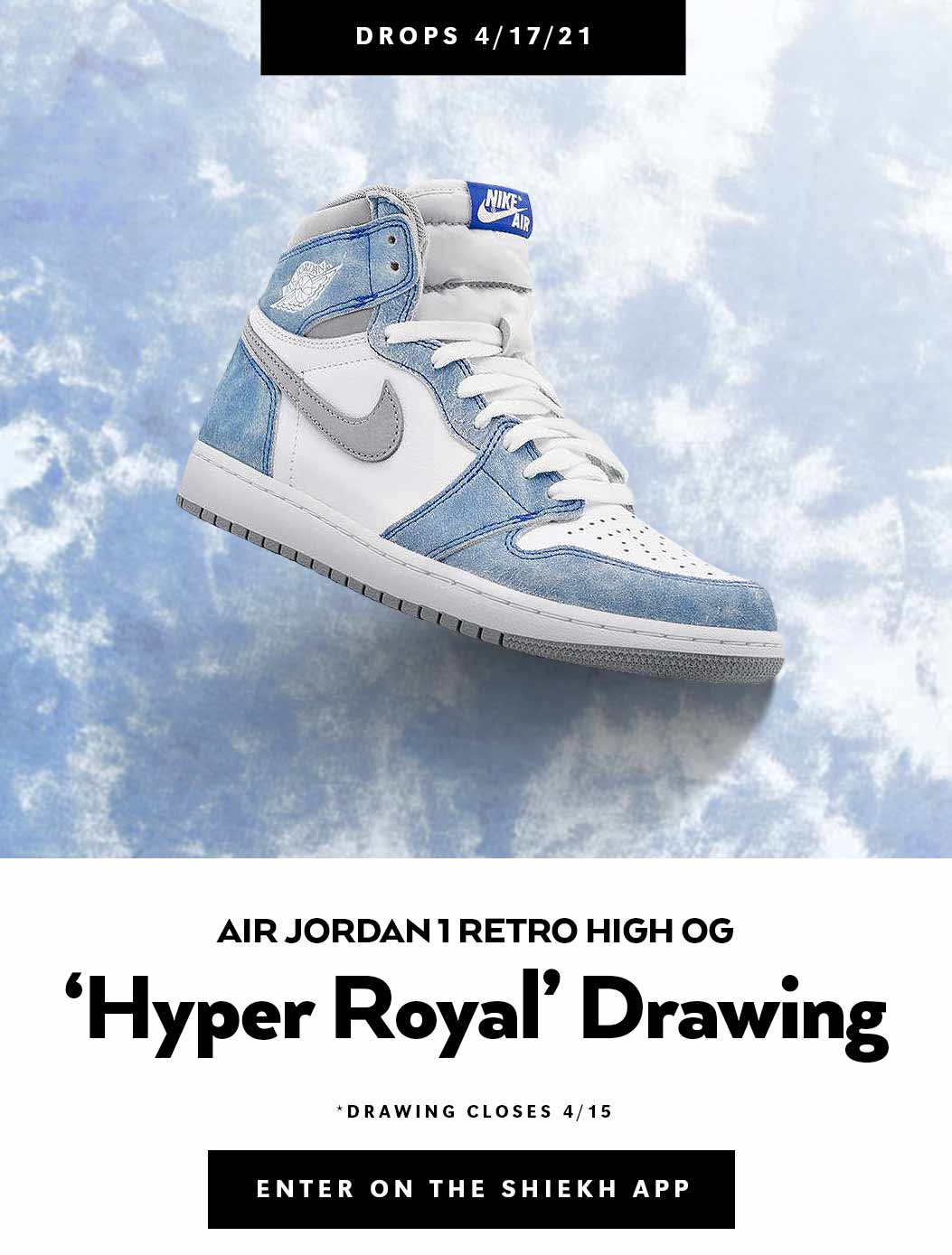 jordan 1 hyper royal draw