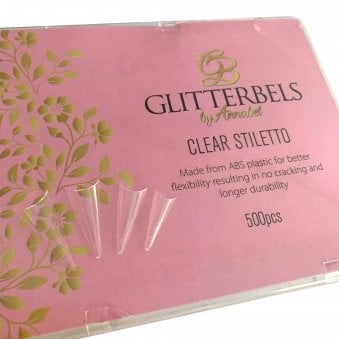 Stiletto False Nail Tips - Clear (Sizes 1 To 10) - (Pack Of 500) (TIPS1-STILETTO)