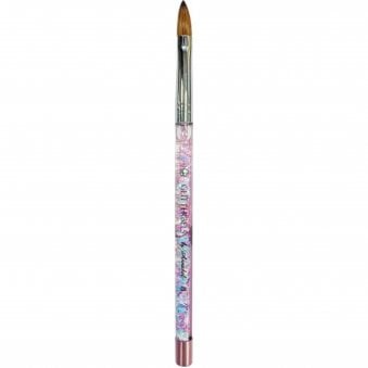 Pinched Pastel Glitter Acrylic Brush - Pinched Oval - Size 8 (BRUSH004-8)