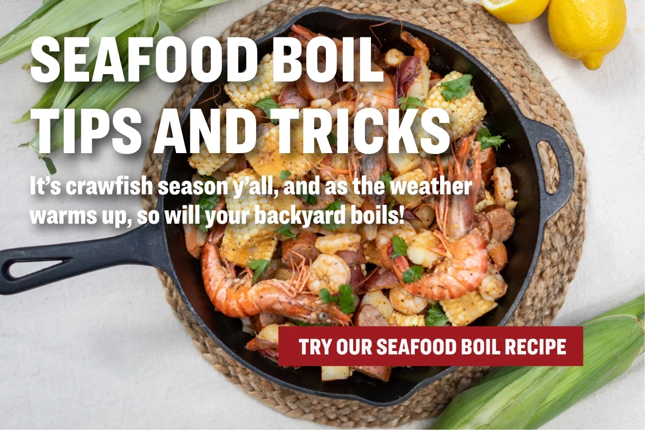 Seafood Boil Tips and Tricks - It's crawfish season y'all, and as the weather warms up, so will your backyard boils! - Try Our Seafood Boil Recipe