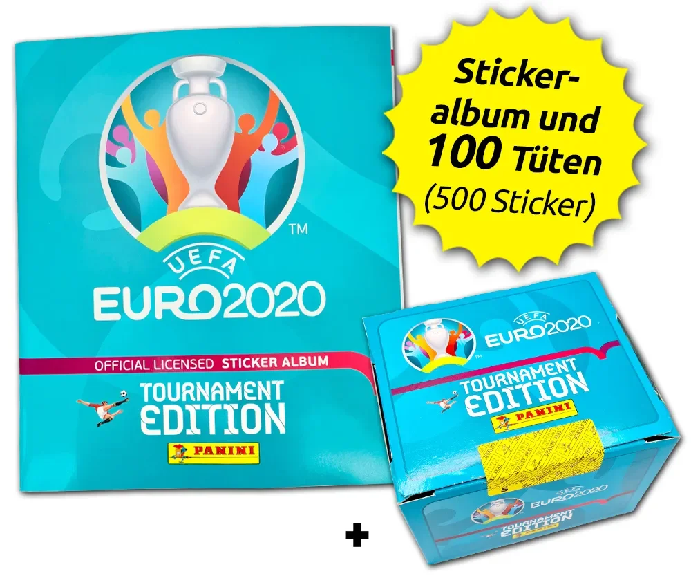 10 Tüten 1x Leeralbum Panini EURO EM 2020 Tournament Edition Sticker 