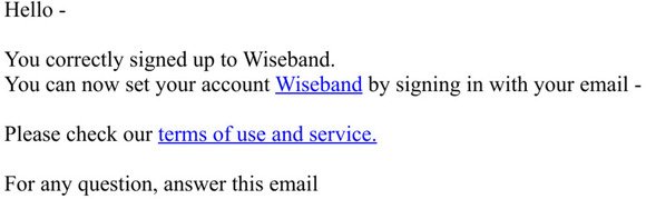 Creation of your Wiseband account