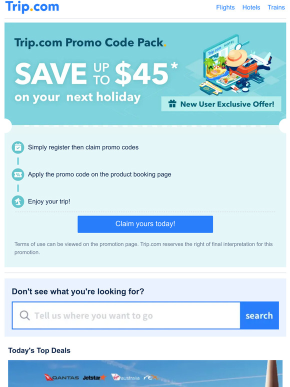 Get started with your new user promo code pack worth up to $45! Claim now>>